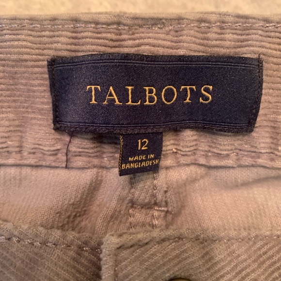 Talbots Heritage Corduroy Pants Size 12 Gray Boho Classic Straight Leg - Picture 4 of 5